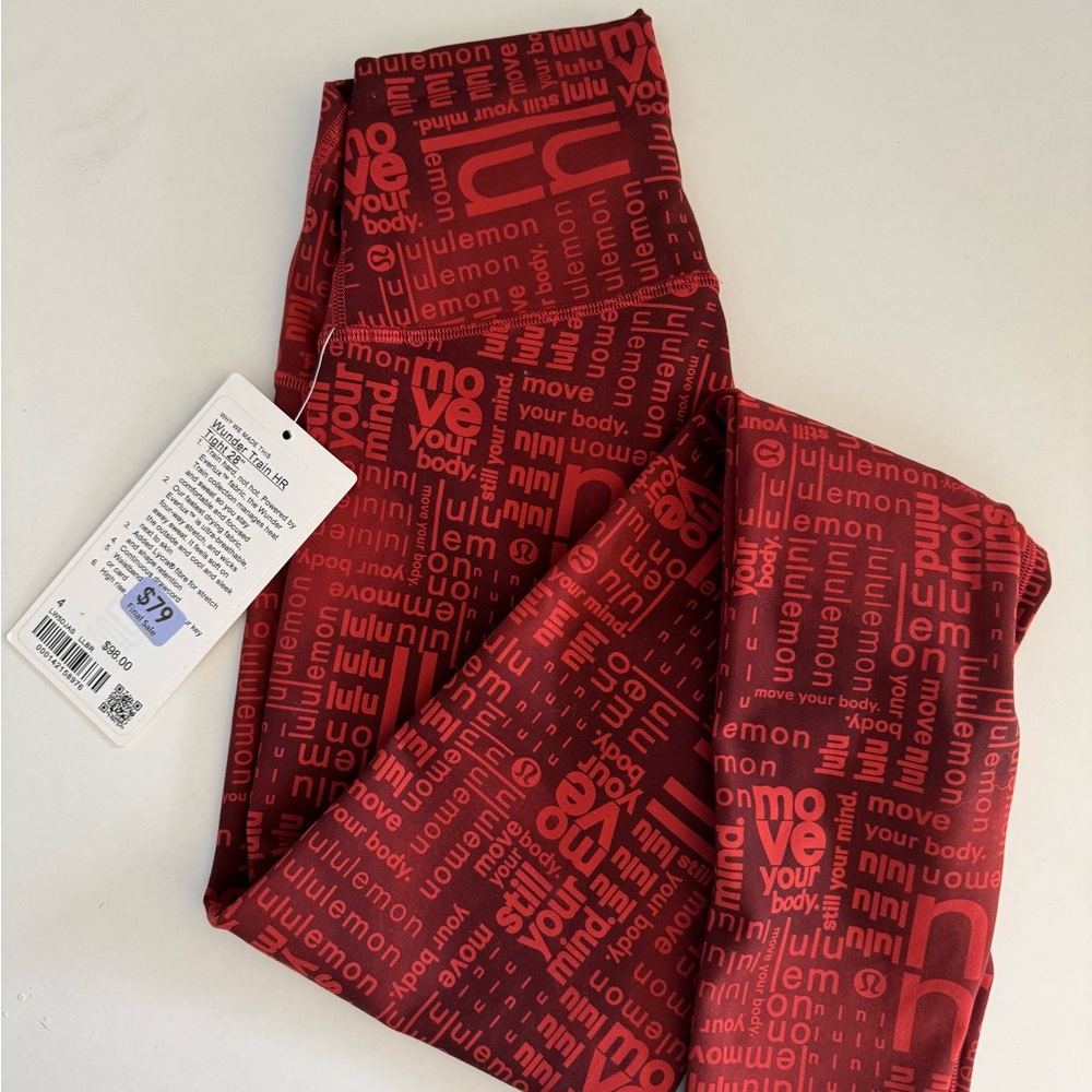 lululemon athletica Red Geometric Leggings